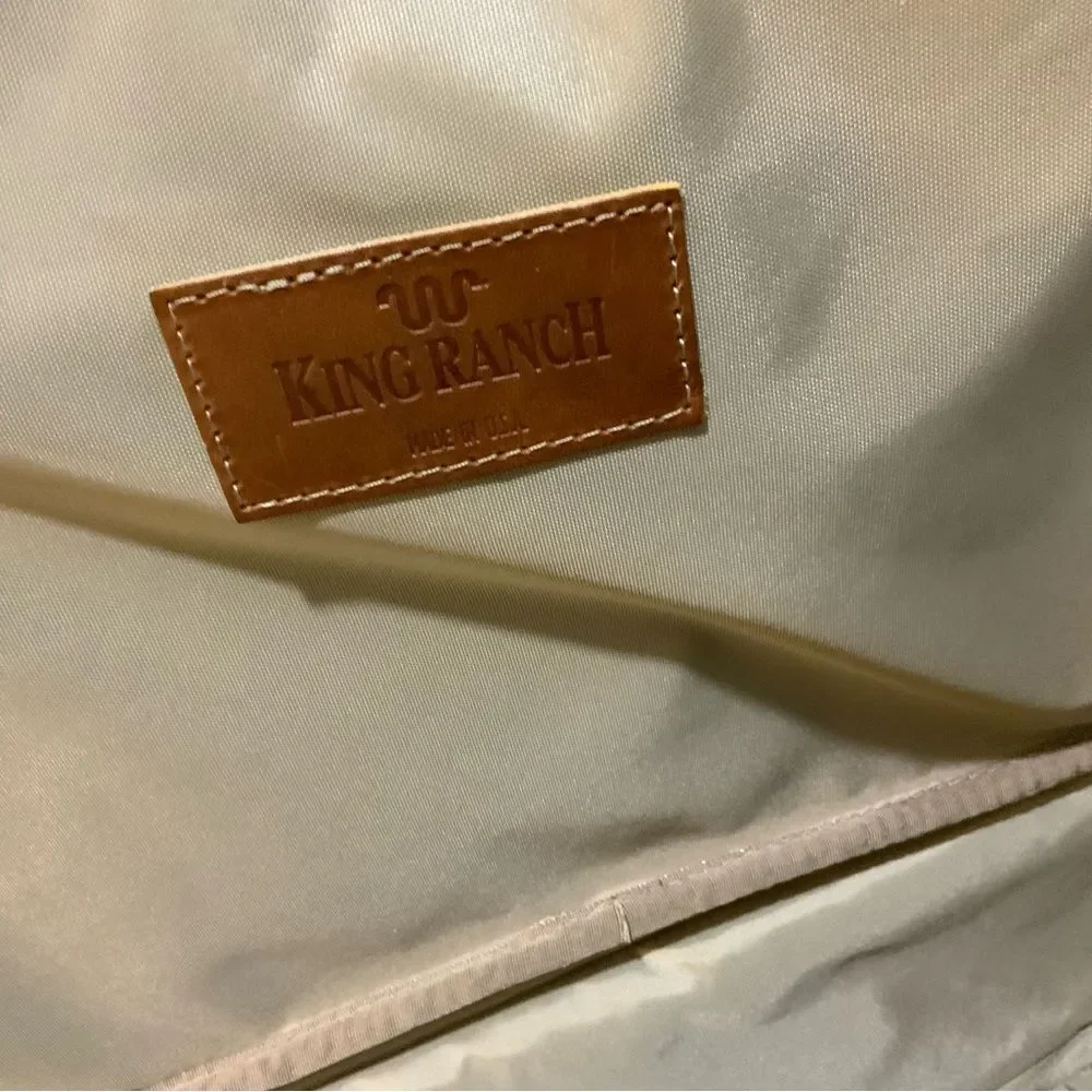 King Ranch, leather trim suitcase roller bag carry-on, luggage 18”
